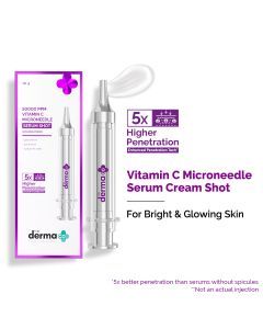 50000 PPM Vitamin C Microneedle Serum Shot with Glutathione, Panthenol & Hyaluronic Acid for Bright & Revitalized Skin - 10 g