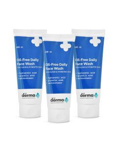 Oil-Free Daily Face Wash With Hyaluronic Acid, Glycolic Acid & Multivitamins for Clear & Hydrated Skin - 100ml (Pack of 3)