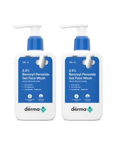 2.5% Benzoyl Peroxide Gel Face Wash with Glycerin & Allantoin for Active Acne - 100 ml (Pack of 2)