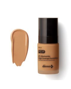 2% Niacinamide High Coverage Foundation With 1% Hyaluronic Acid Complex & SPF 40 PA+++ for 12 Hour Long Stay & 12 Hour Oil Control | 04 Caramel