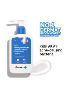 2.5% Benzoyl Peroxide Face Wash with Glycerin & Allantoin for Active Acne - 100 ml