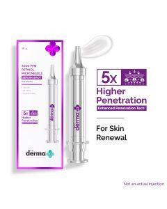The derma co 3000 ppm retinol microneedle serum shot with squalene, panthenol & hyaluronic acid for skin renewal
